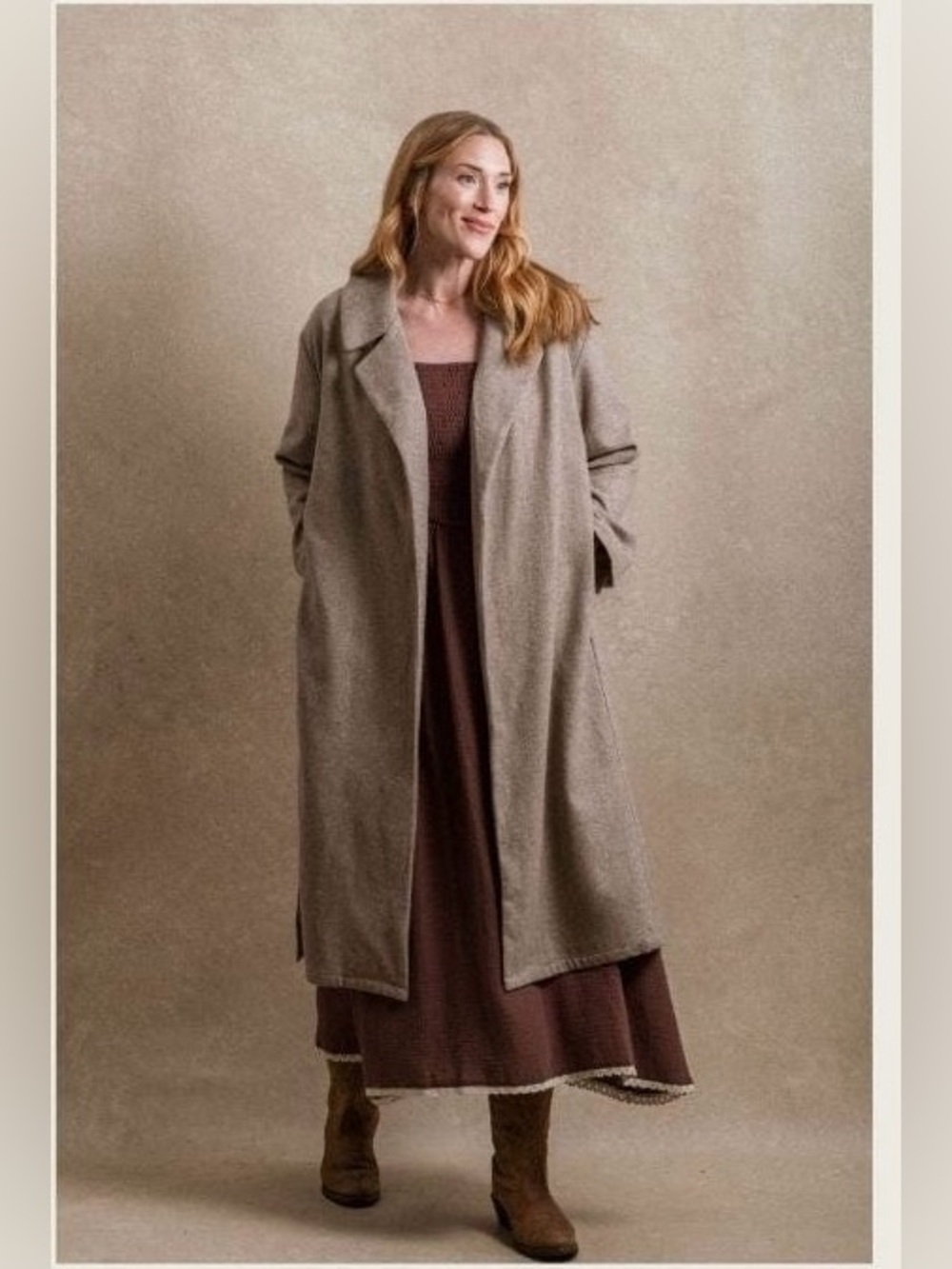 Neuflora Vienna Taupe Brown Wool-Blend Coat